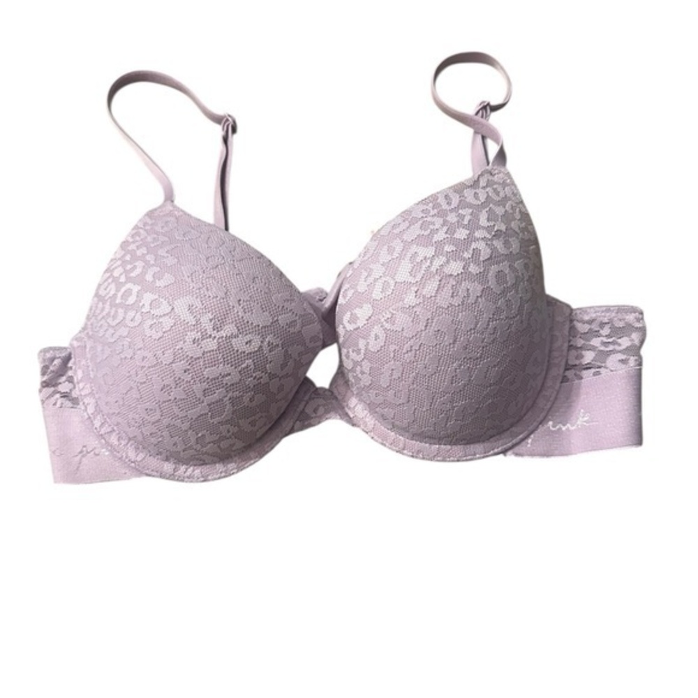 Victoria’s Secret PINK Wear Everywhere Lace Push-Up Bra - 34B - Lavender Lilac